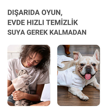 Çift Taraflı Evcil Hayvan Temizlik ve Bakım Eldiveni
